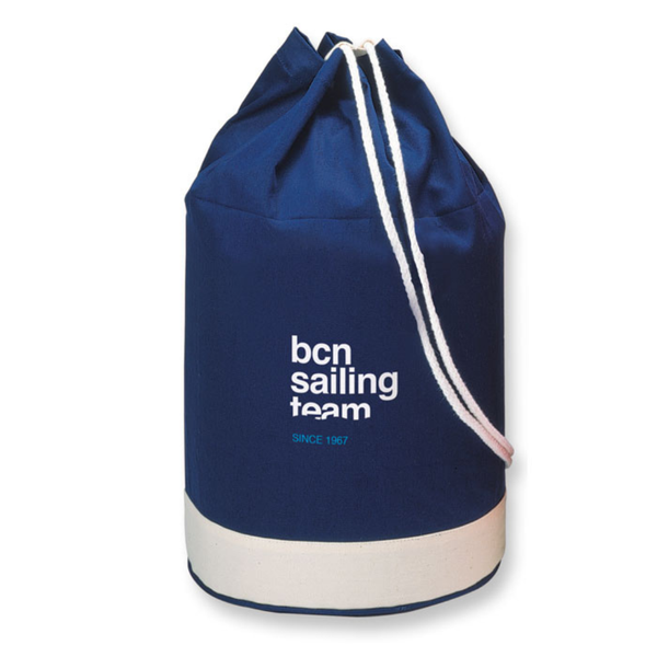 Branded Cotton duffle bag bicolour