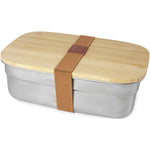 Branded Tite stainless steel lunch box with bamboo lid
