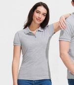 SOL'S Ladies Prime Poly/Cotton Piqué Polo Shirt Grey Marl