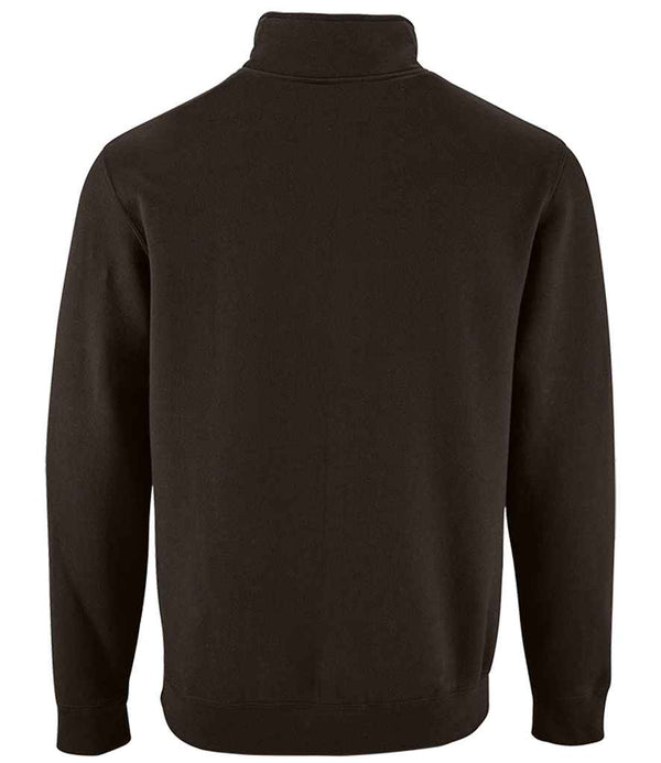 SOL'S Stan Contrast Zip Neck Sweatshirt Black