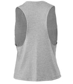Bella Ladies Racer Back Cropped Tank Top Athletic Heather