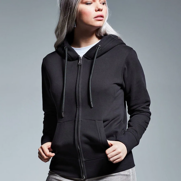 Anthem Ladies Organic Full Zip Hoodie Black
