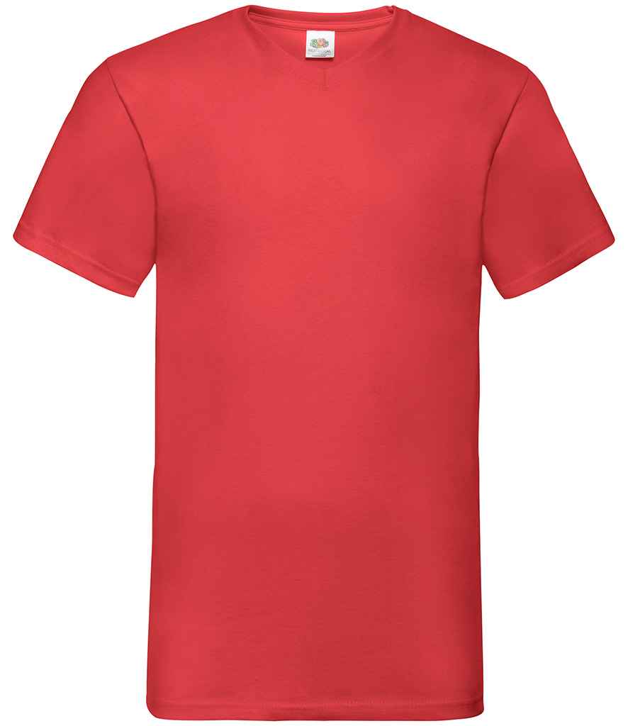 Fruit of the Loom V Neck Value T-Shirt Red