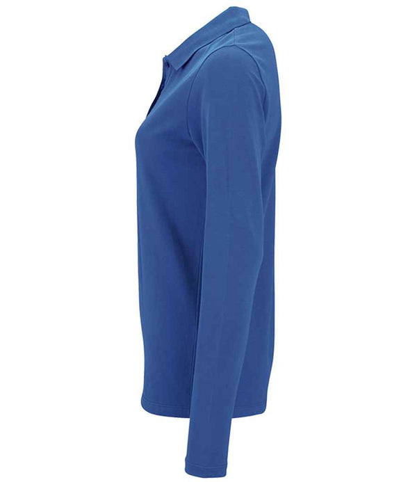 SOL'S Ladies Perfect Long Sleeve Piqué Polo Shirt Royal Blue