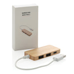 Branded Bamboo hub with Type-C