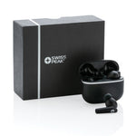 Branded RCS recycled plastic Swiss Peak TWS earbuds 2.0