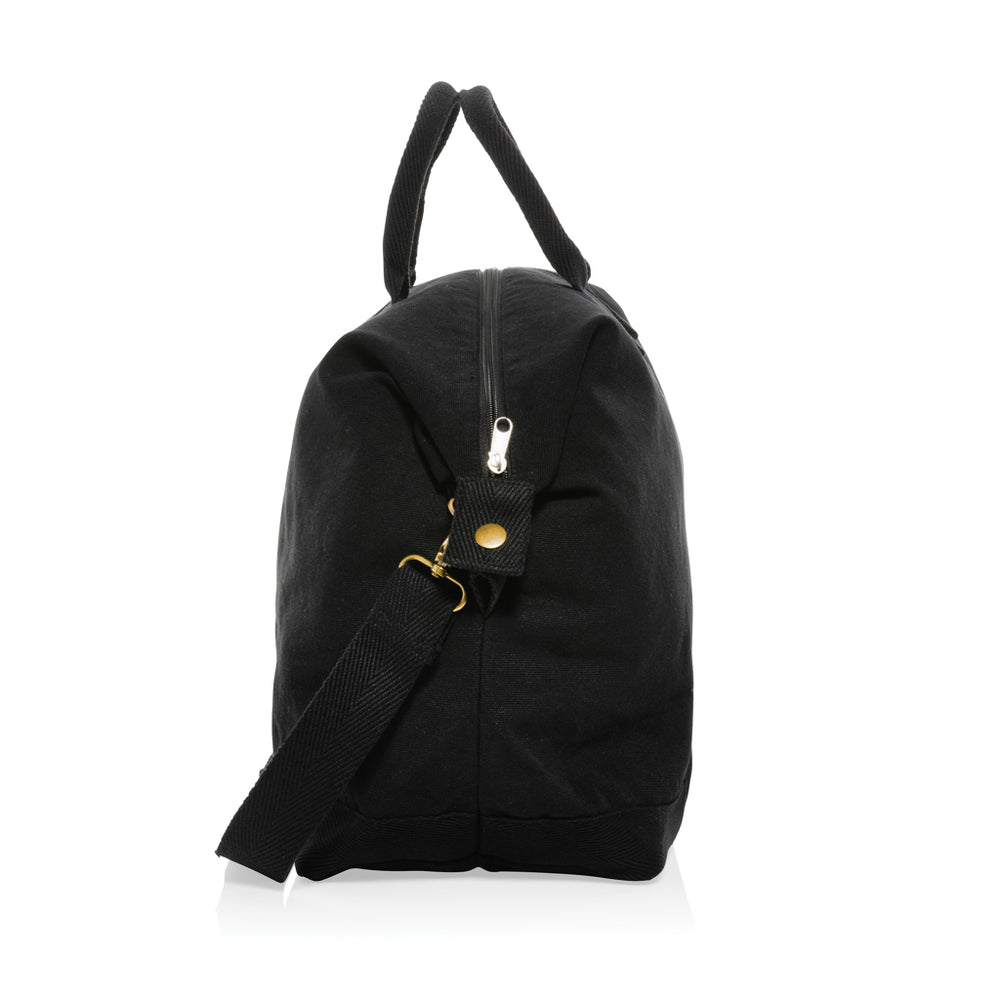 Branded Kezar AWARE™ 500 gsm recycled canvas deluxe weekend bag