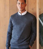 Henbury Lightweight Cotton Acrylic Crew Neck Sweater