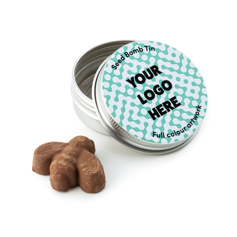 Reusable Aluminium Tin of Bee Shaped Seed Bombs