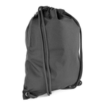 Branded 300D polyester drawstring bag with Thick cord and Side zip pocket