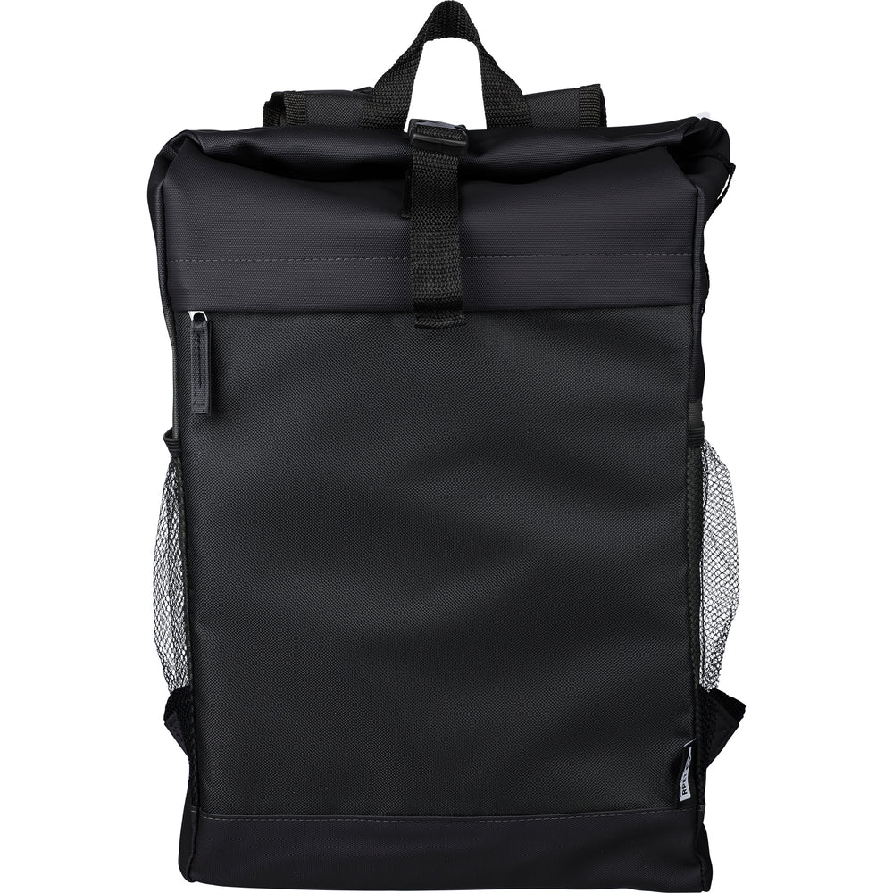 The Yani - RPET polyester roll-top backpack.