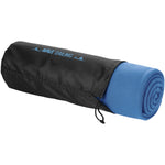 Huggy fleece plaid blanket with carry pouch