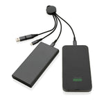 Branded Terra RCS recycled aluminium 6-in-1 charging cable
