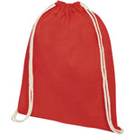 Branded Oregon 140 g/m² cotton drawstring backpack 5L