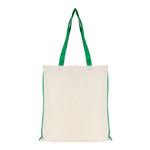 Branded 5oz NATURAL cotton shopper bag with piping trim + handles