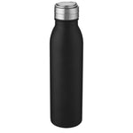 Branded Harper 700 ml stainless steel water bottle with metal loop