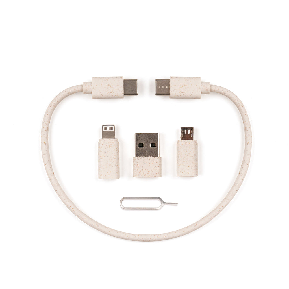 NATURAL BAMBOO 5-In-1 Cable Kit