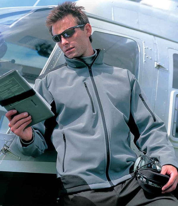 Result Work-Guard Ripstop Soft Shell Jacket Grey/Black