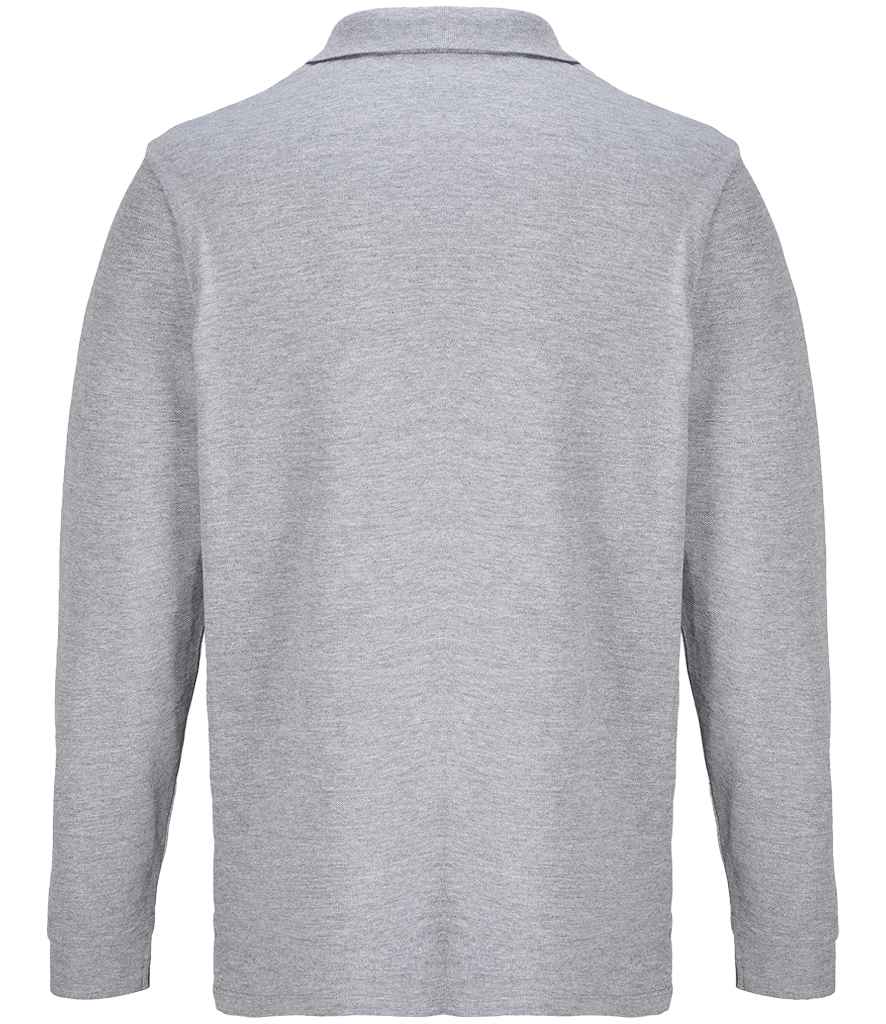 SOL'S Unisex Pacific Long Sleeve Piqué Polo Shirt Grey Marl
