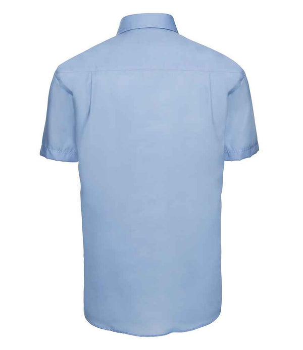 Russell Collection Short Sleeve Ultimate Non-Iron Shirt Bright Sky