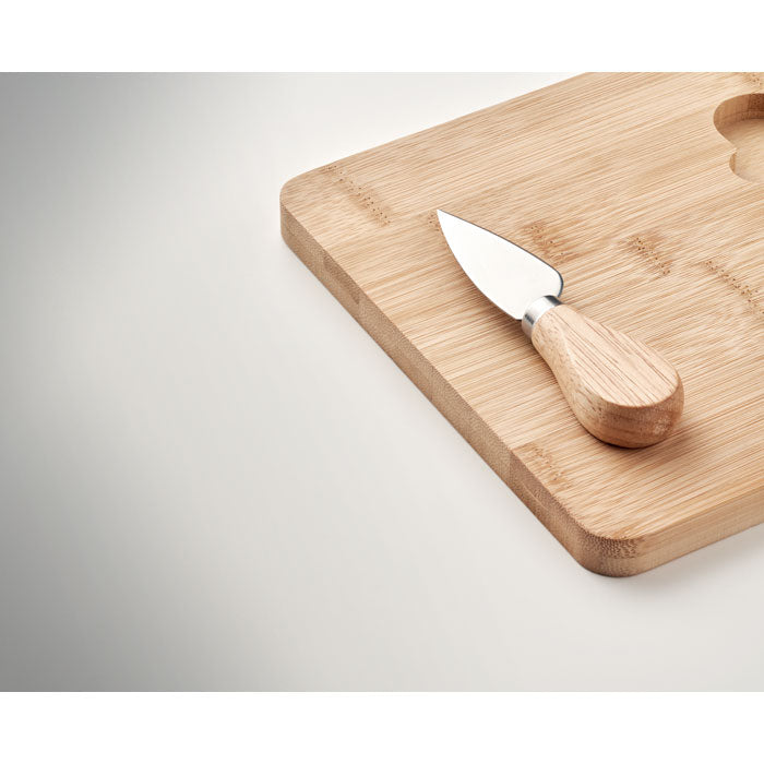 Branded Cheese board set in bamboo