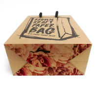 Portrait Large Unlaminated Brown Kraft Bag with Black Standard Length Cotton Handle