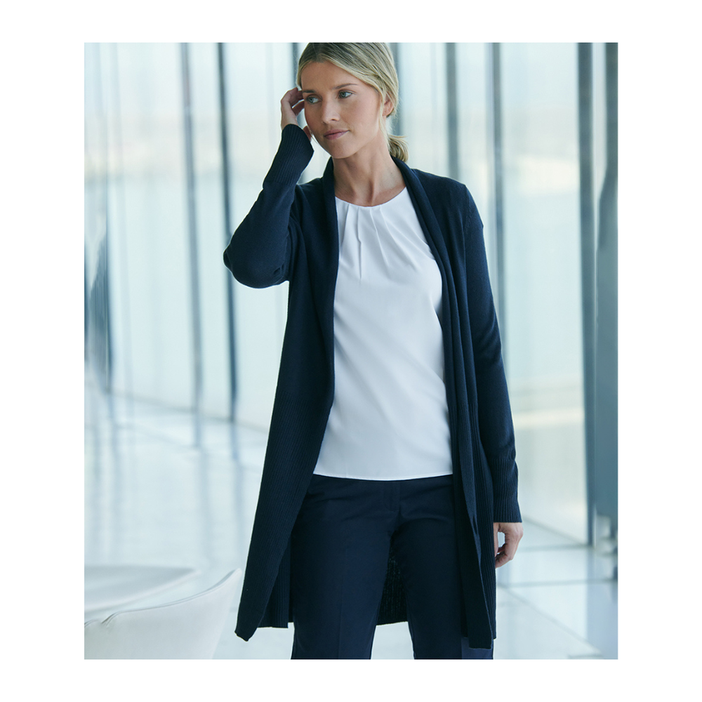 Henbury Ladies Longline Open Cardigan