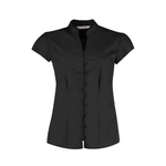 Kustom Kit Ladies Cap Sleeve V Neck Tailored Continental Blouse
