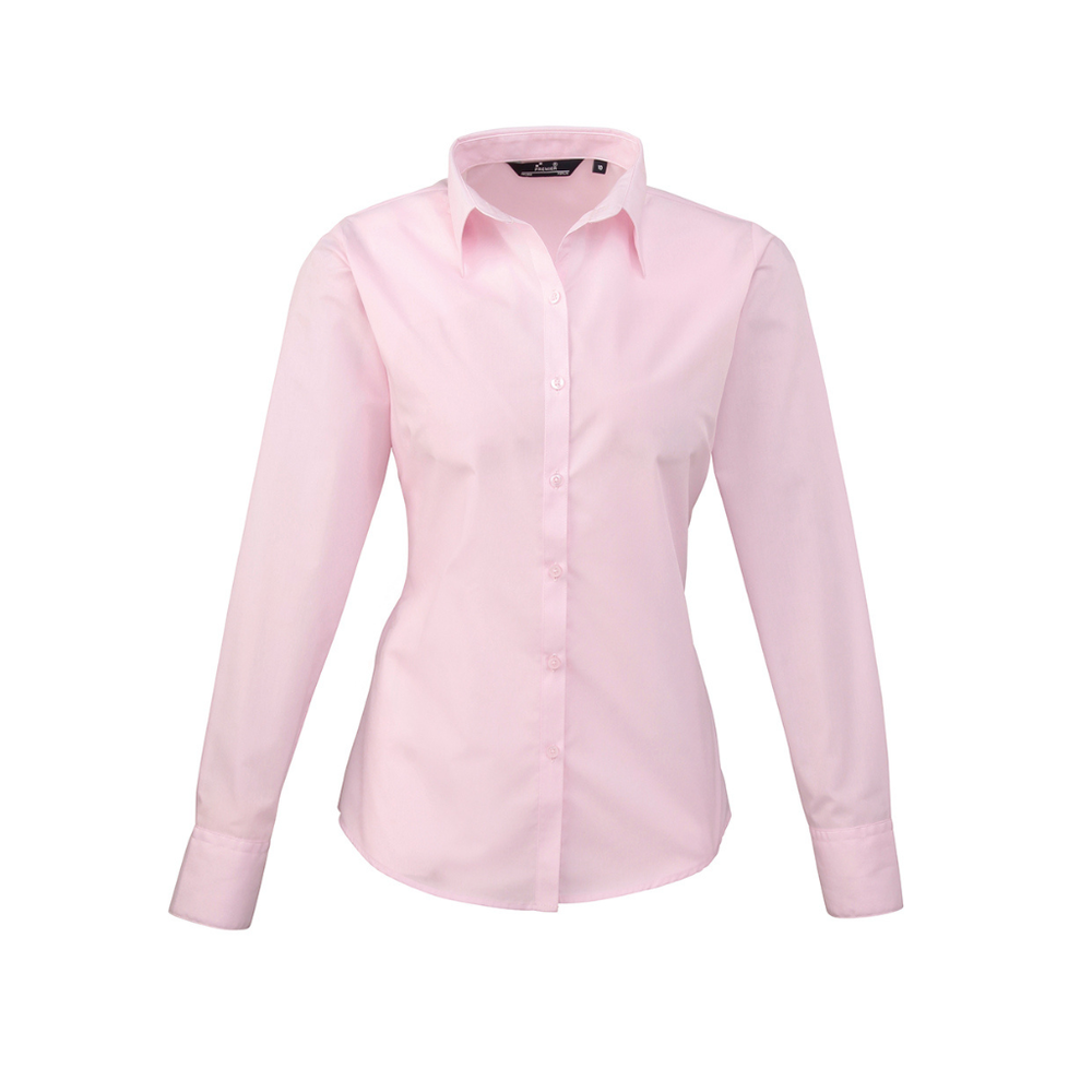 Premier Ladies Long Sleeve Poplin Blouse