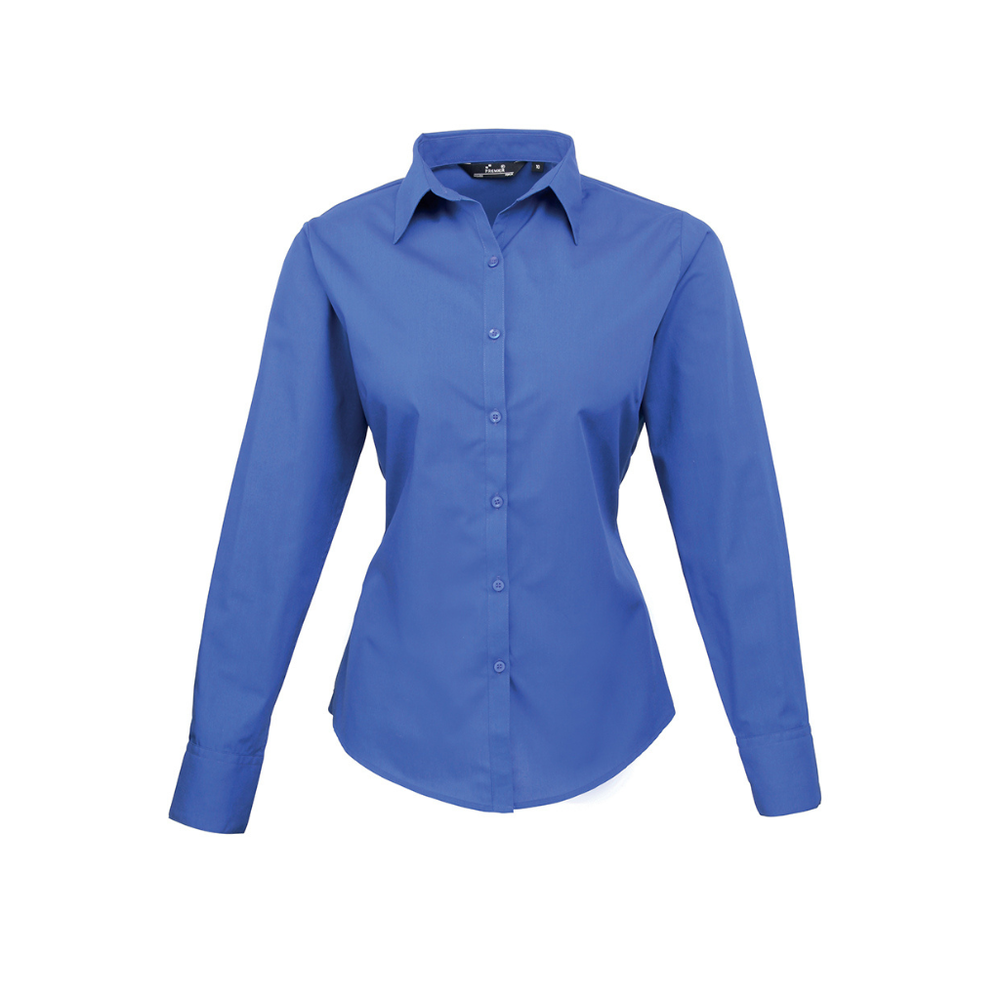 Premier Ladies Long Sleeve Poplin Blouse