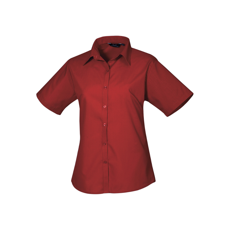 Premier Ladies Short Sleeve Poplin Blouse