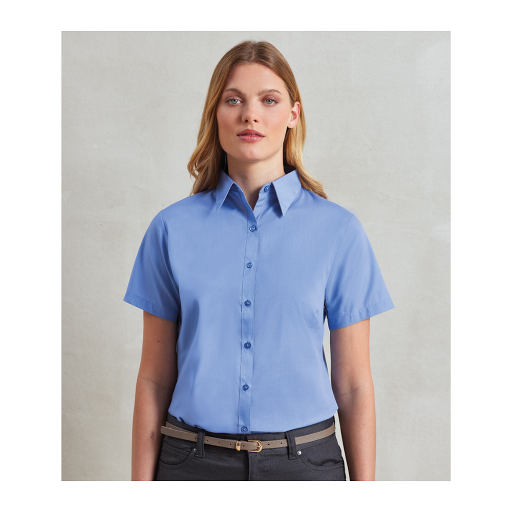 Premier Ladies Short Sleeve Poplin Blouse