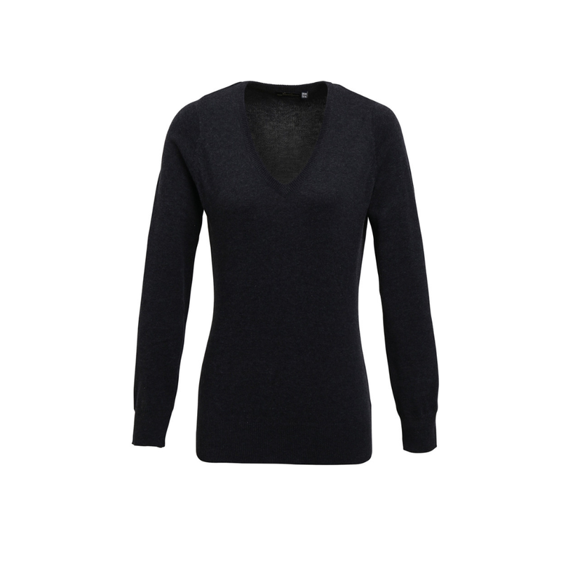 Premier Ladies Knitted Cotton Acrylic V Neck Sweater