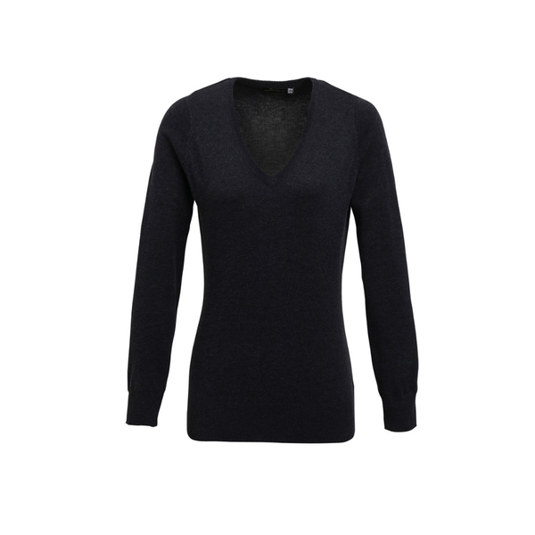 Premier Ladies Knitted Cotton Acrylic V Neck Sweater