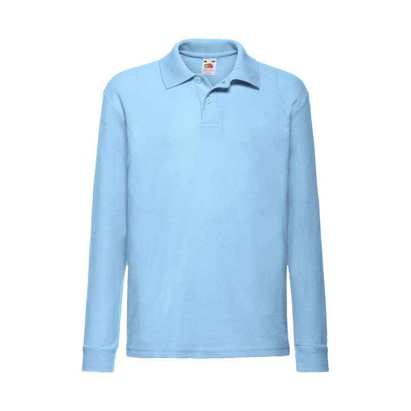 Fruit of the Loom Kids Long Sleeve Poly/Cotton Piqué Polo Shirt