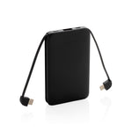 Branded 5.000 mAh Pocket Powerbank with integrated cables