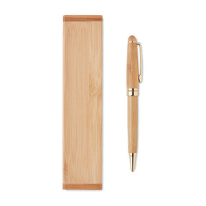Bamboo twist ball pen in box | Branded Bamboo Pen