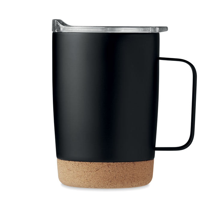 Branded Double wall tumbler 300ml with Cork Base