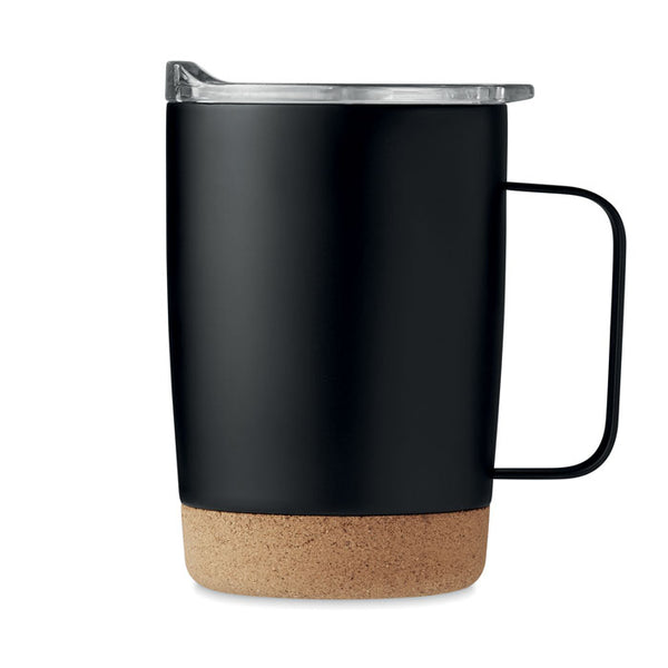 Branded Double wall tumbler 300ml with Cork Base
