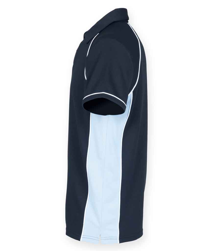 Finden + Hales Performance Piped Polo Shirt Navy/Sky Blue/White