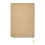 Branded A5 recycled notebook 80 lined with elastic strap