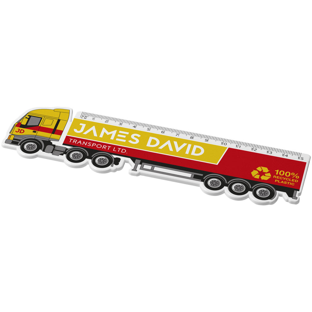 Branded Tait 15 cm lorry-shaped recycled plastic ruler