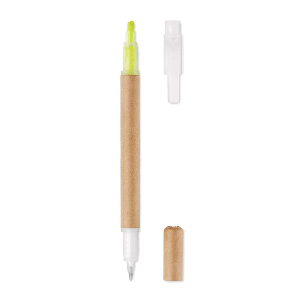 Branded 2 in 1 carton pen highlighter