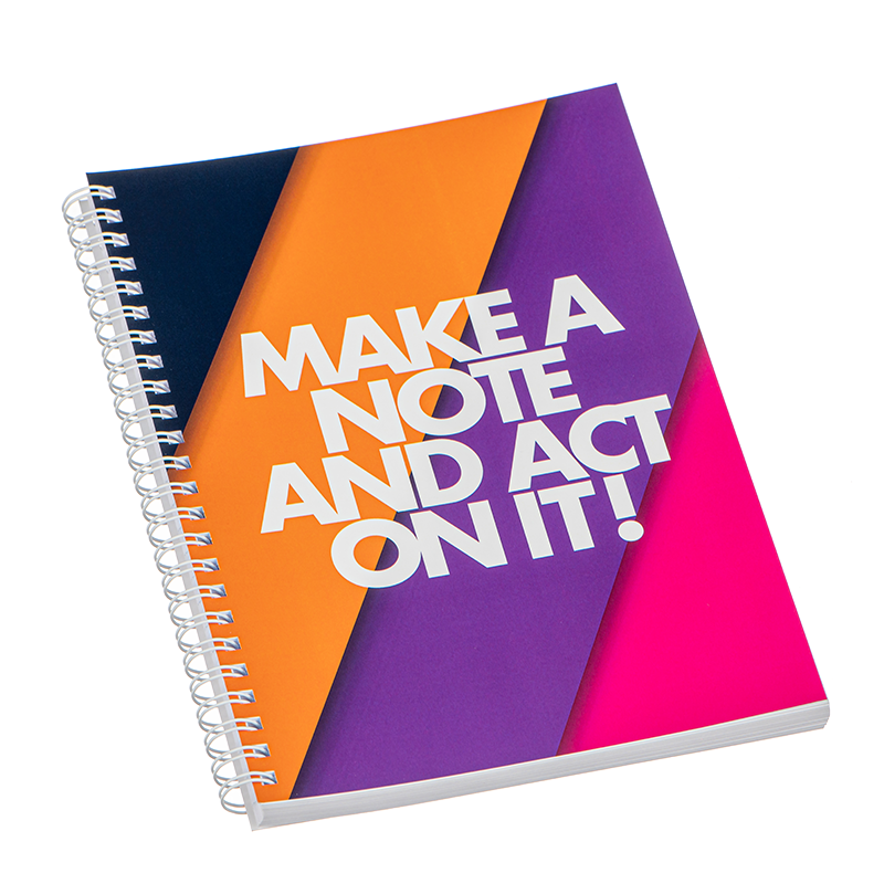 A5 Notepad with Wrapover Front Cover White