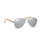 Branded Bamboo sunglasses in pouch