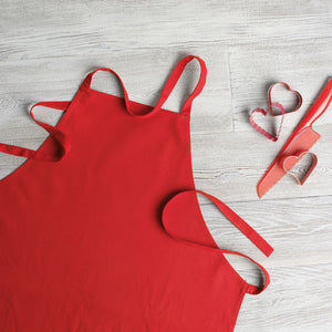 Kitchen apron in cotton Red