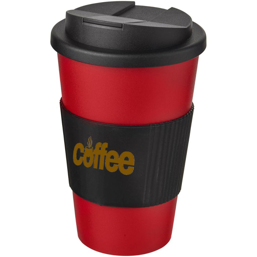 Americano® 350 ml tumbler with grip & spill-proof lid