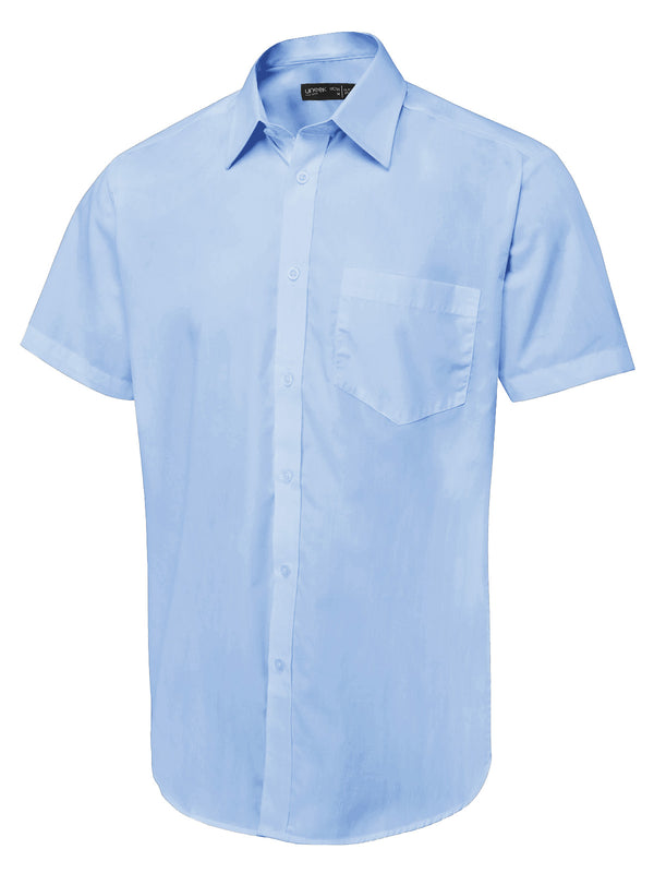Branded Men's Short Sleeve Poplin Shirt
