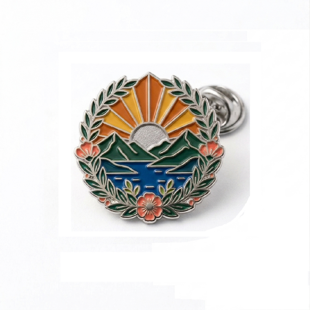 Soft Enamel Pin Badge in Silver - 35mm