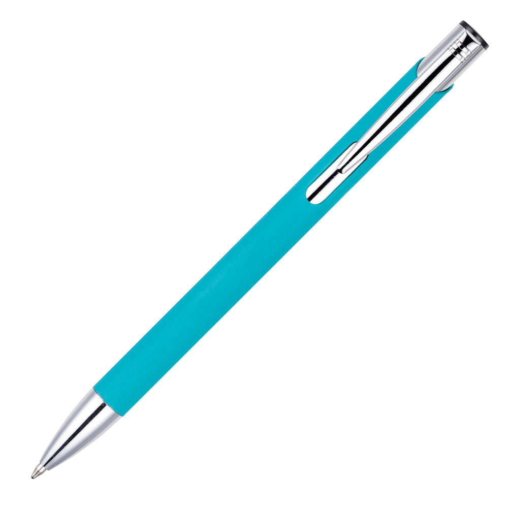 MOLE-MATE ball pen with chrome trim Cyan